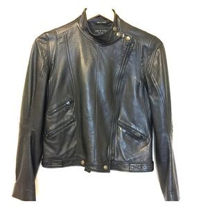 Rag & Bone black leather moto jacket